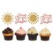 12Pcs The Son Is Coming Cupcake Toppers, Baby Shower Cupcake Decorations, Sunshine Gender Reveal Party Supplies, A Little Sunshine is On The Way Baby Shower Sign Gold & Rose Gold